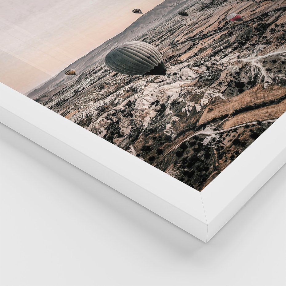 Zestaw obrazy w ramie 30x40 galeria - Dream, big, cytat, napis, balony - rama biała