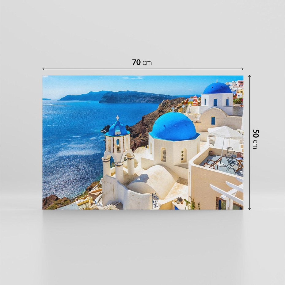 Obraz na płótnie 70x50 - Urokliwy widok na Santorini - Santorini, widok