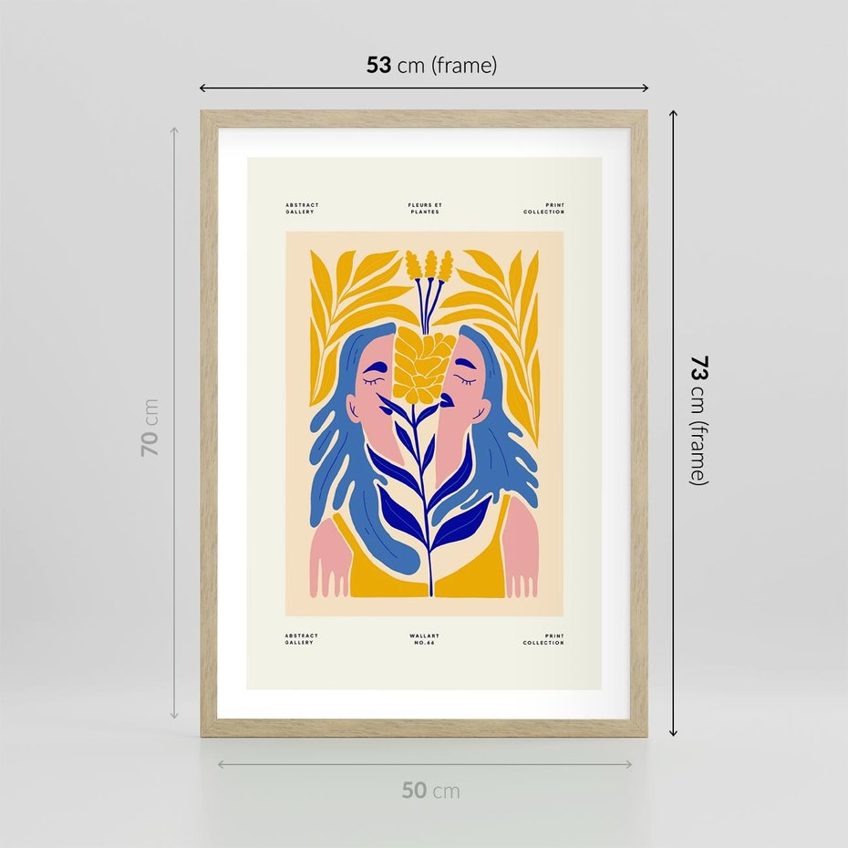 Plakat w ramie 50x70 - Roztopione Granice - nowoczesna sztuka, abstrakcja - rama drewno