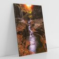 Obraz na płótnie 80x120 - Barwna Harmonia - strumień, las