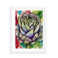 Plakat w ramie 50x70 - Zamknięte w Roślinie - abstrakcja, akwarela - rama biała