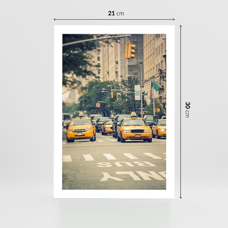 Plakat bez ramy 21x30 - Miasto Taksówek - taksówki, miasto