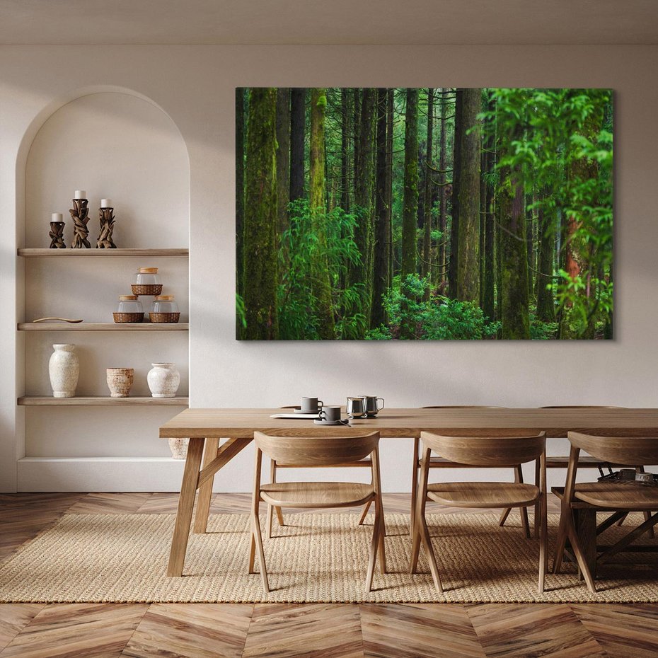 Obraz na płótnie 70x50 - Mistyka leśnej głuszy - las, drzewa