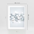 Plakat w ramie 30x40 - Trójwymiarowe formy geometryczne - geometria, 3D - rama biała