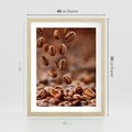 Plakat w ramie 40x50 - Kawiarniana atmosfera kawy - kawa, kawiarnia - rama drewno
