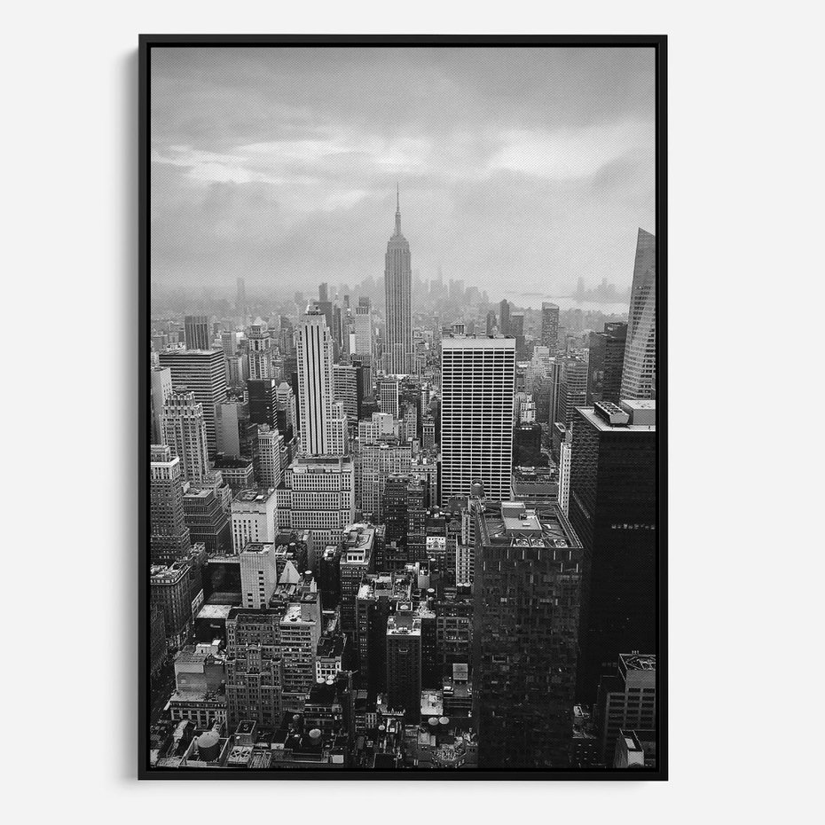 Obraz w ramie 70x100 - Majestatyczne Wysokości - Nowy Jork, wieżowce - rama czarna