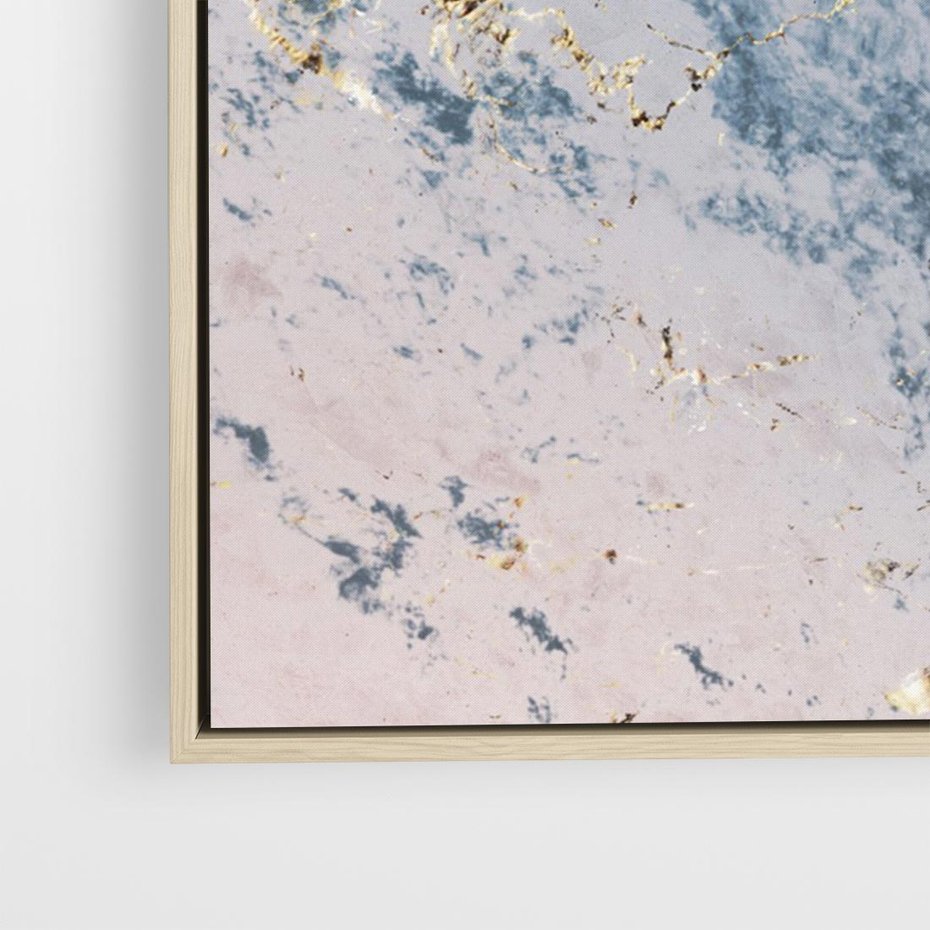 Obraz w ramie 100x70 - Elegancja i Wyrafinowanie - marmur, złoto - rama drewno