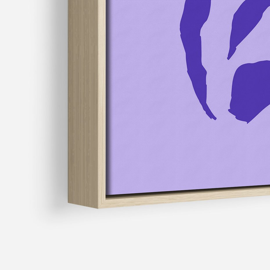 Obraz w ramie 70x100 - Boho Sztuka Wolności - kwiaty, energetyczne fioletowe tło - rama drewno