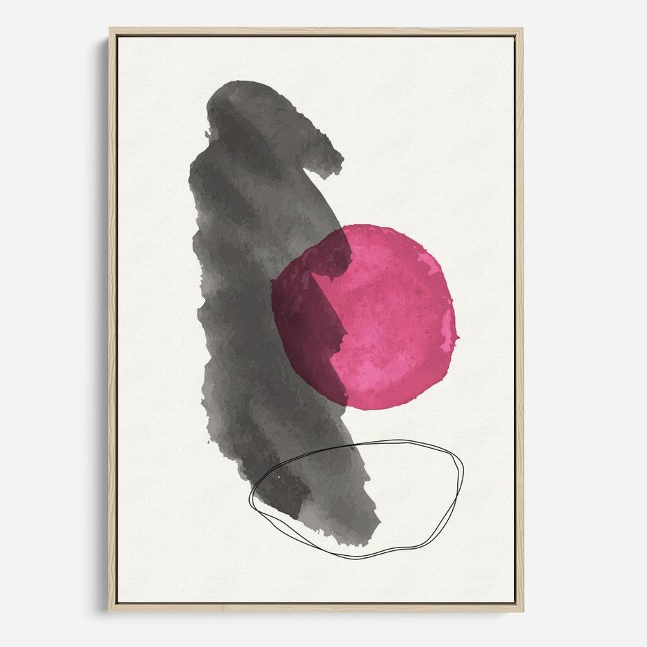 Obraz w ramie 70x100 - Bezczasowe Rytmy - abstrakcyjne nieregularne plamy, czarny - rama drewno