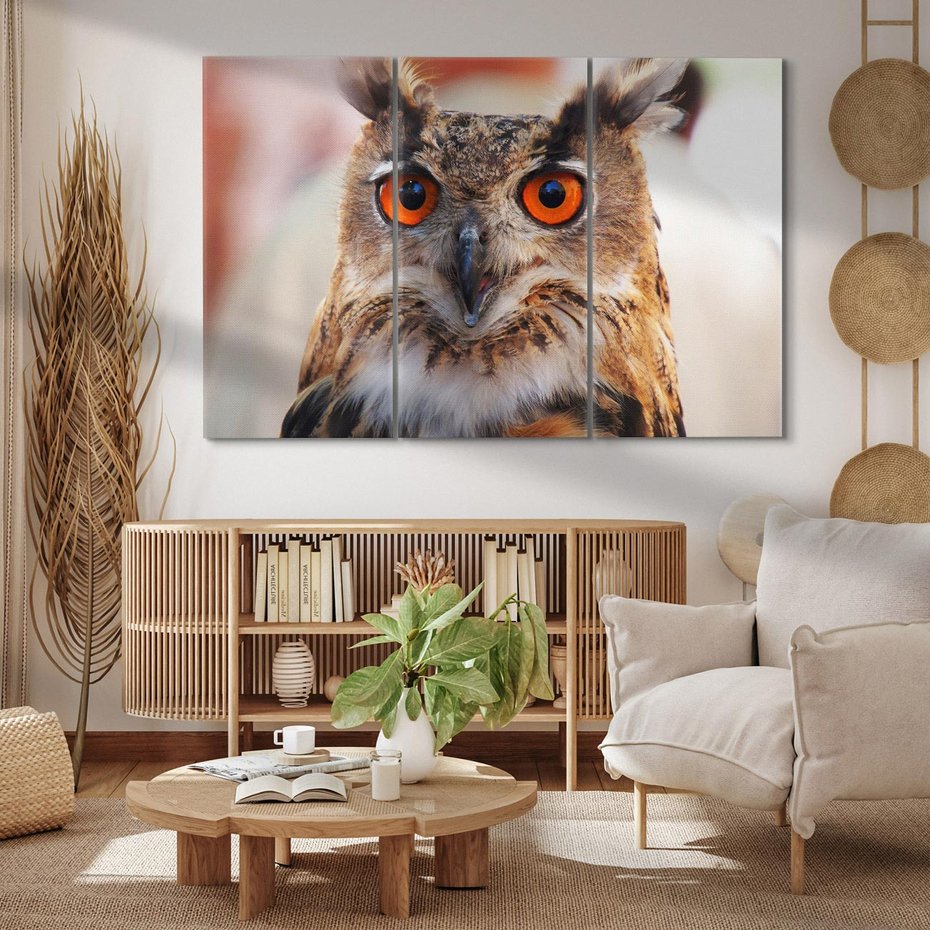 Obraz na płótnie 120x80 - Mądra sowa w locie - sowa, ptak