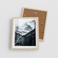 Plakat w ramie 40x50 - Góry w Zimowym Uścisku - góry, ośnieżone szczyty - rama drewno