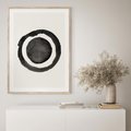 Plakat w ramie 50x70 - Bezgraniczne Widoki - abstrakcyjne plamy okręgi, akwarelowe - rama drewno