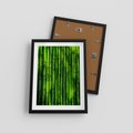 Plakat w ramie 30x40 - Bambusowy urok zielonej harmonii - bambus, zieleń - rama czarna