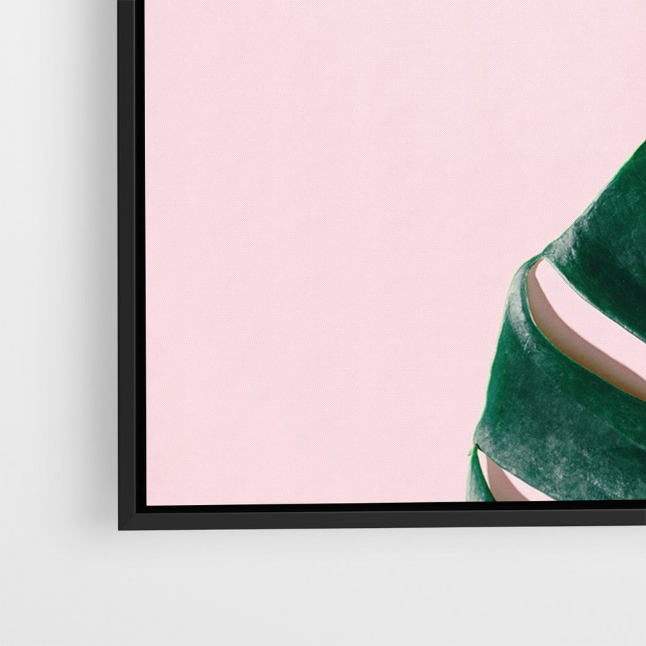 Obraz w ramie 50x70 - Siła Natury - liście, monstera - rama czarna