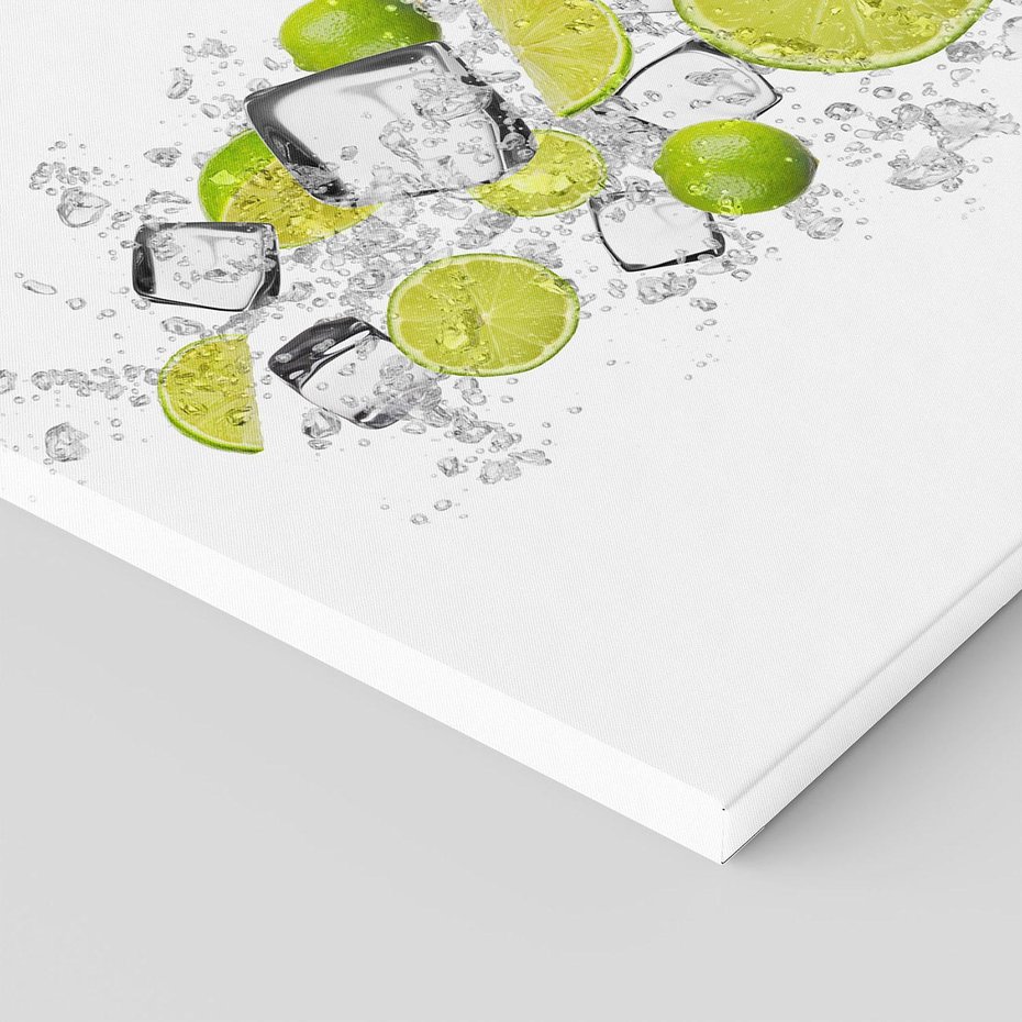 Obraz na płótnie 120x80 - Rześkość i smak - limonki, lód