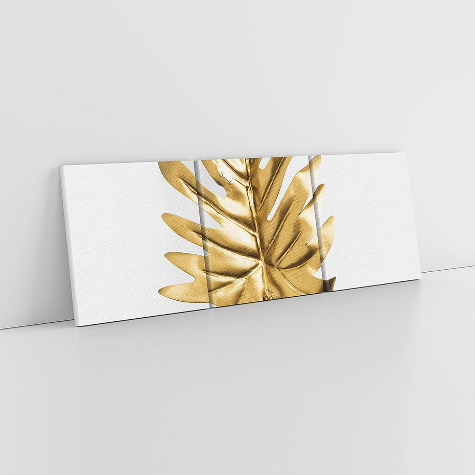 Obraz na płótnie 150x50 - Ponadczasowy Urok - złote, liście