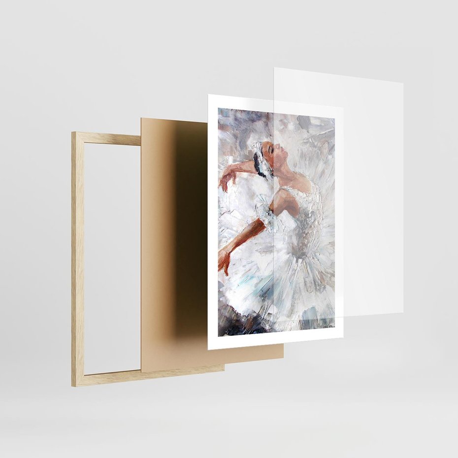 Plakat w ramie 50x70 - Baletowa Sztuka - balet, sztuka - rama drewno