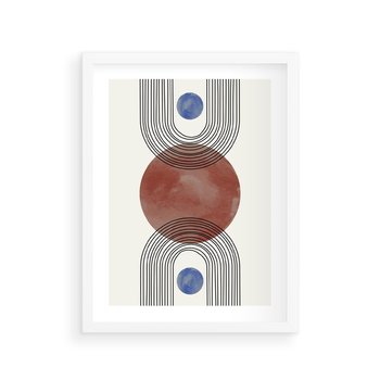 Plakat w ramie 50x70 - Księga Impulsów - nowoczesny plakat, styl midcentury - rama biała