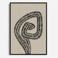Obraz w ramie 70x100 - Nowoczesne Spektrum Wyobraźni - boho plakat, czarne kropki kreski - rama czarna
