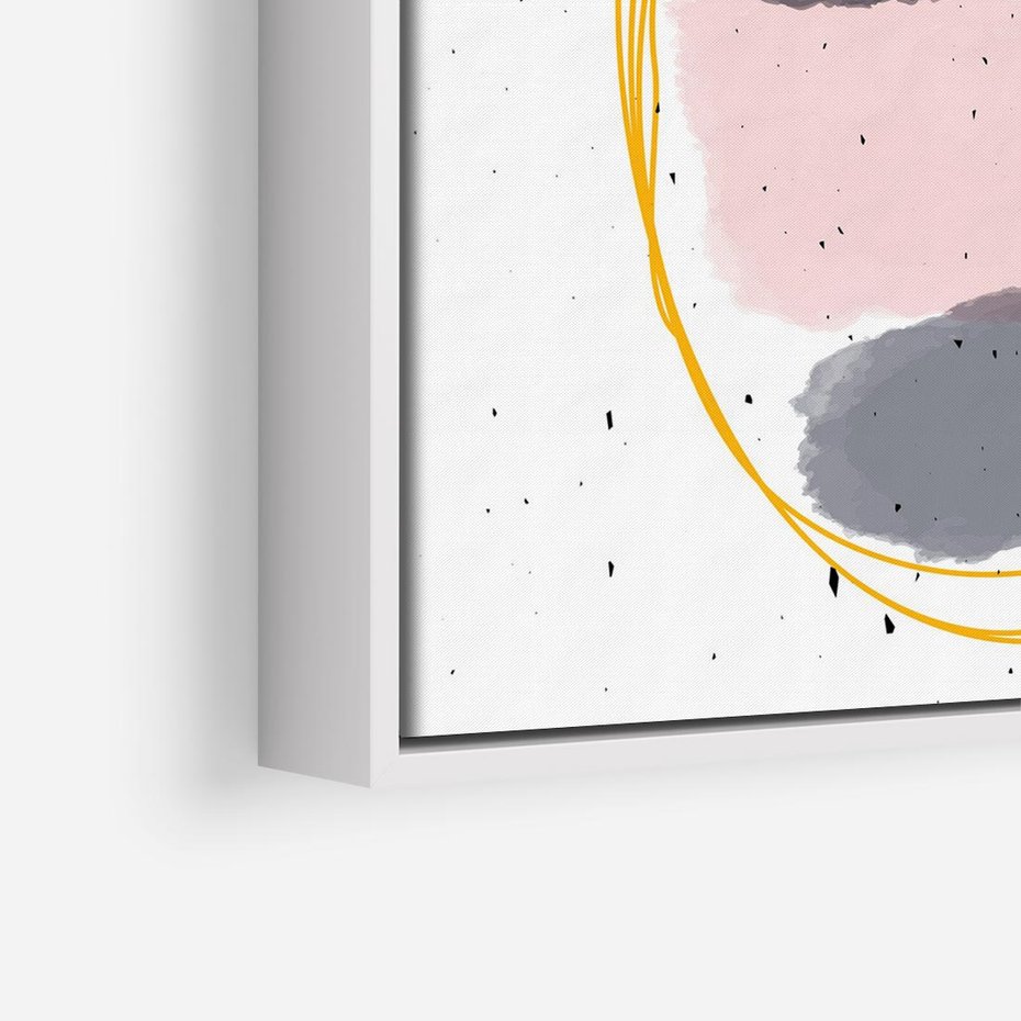 Obraz w ramie 50x50 - Migocące Odbicia - abstrakcyjna kompozycja, jak ręcznie malowana - rama biała