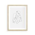 Plakat w ramie 30x40 - Bezgraniczne Przenikanie - para zakochanych, kobieta i mężczyzna - rama drewno