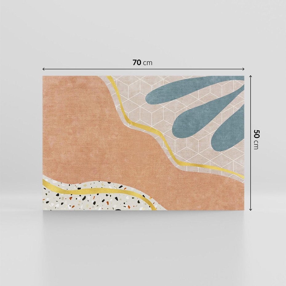 Obraz na płótnie 70x50 - Tańczący w deszczu pigmentów - abstrakcyjne formy, rozlane farby