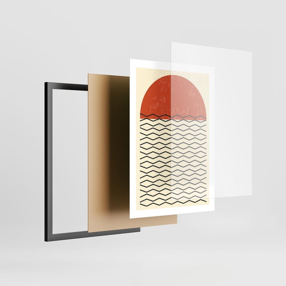 Plakat w ramie 50x70 - Abstrakcyjne Wzory na Plakacie - geometryczna sztuka, nowoczesny plakat - rama czarna