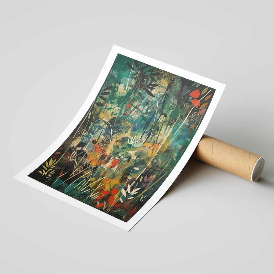 Plakat bez ramy 21x30 - Abstrakcyjne Wariacje Form - abstrakcyjny obraz, mnogość kolorów