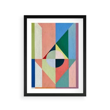 Plakat w ramie 40x50 - Księga Kolorowych Wizji - różne geometryczne formy, koła - rama czarna