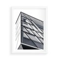 Plakat w ramie 50x70 - Architektura Przyszłości: Czarno-Białe Ujęcie - nowoczesna architektura, czarno białe zdjęcie - rama biała