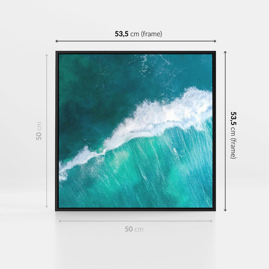 Obraz w ramie 50x50 - Siła i Spokój - morze, ocean - rama czarna