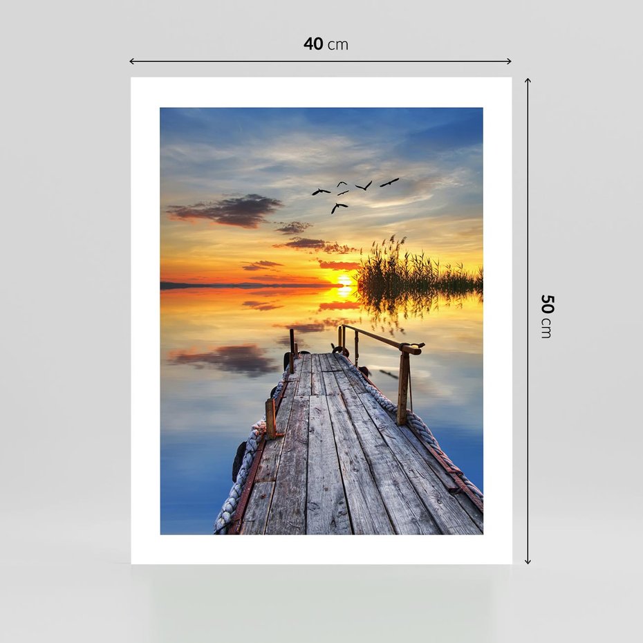 Plakat bez ramy 40x50 - Zachód słońca na pomostach - zachód, słońca