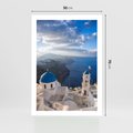 Plakat bez ramy 50x70 - Błękitne Przezycia - Santorini, morze
