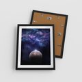 Plakat w ramie 40x50 - Kosmos - Ziemia i Księżyc - kosmos, ziemia - rama czarna