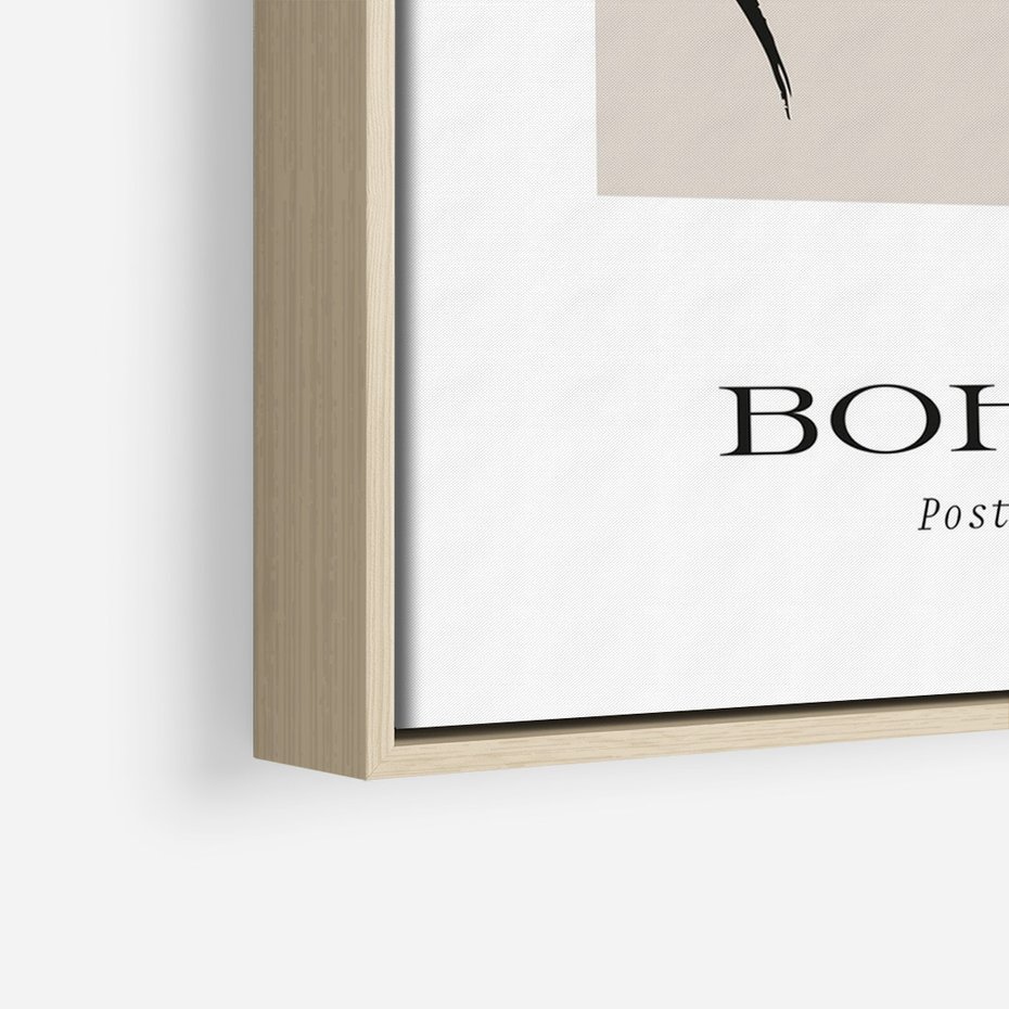 Obraz w ramie 70x100 - Echa Nieznanych Konturów - boho plakat, typografia - rama drewno