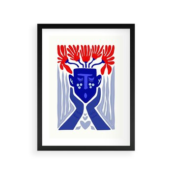 Plakat w ramie 40x50 - Nowoczesne Wcielenie Boho - etniczna maska, boho styl - rama czarna