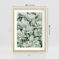 Plakat w ramie 30x40 - Liście w Jasnych Odcieniach Zielonego - liście, jasna zieleń fotografia - rama drewno
