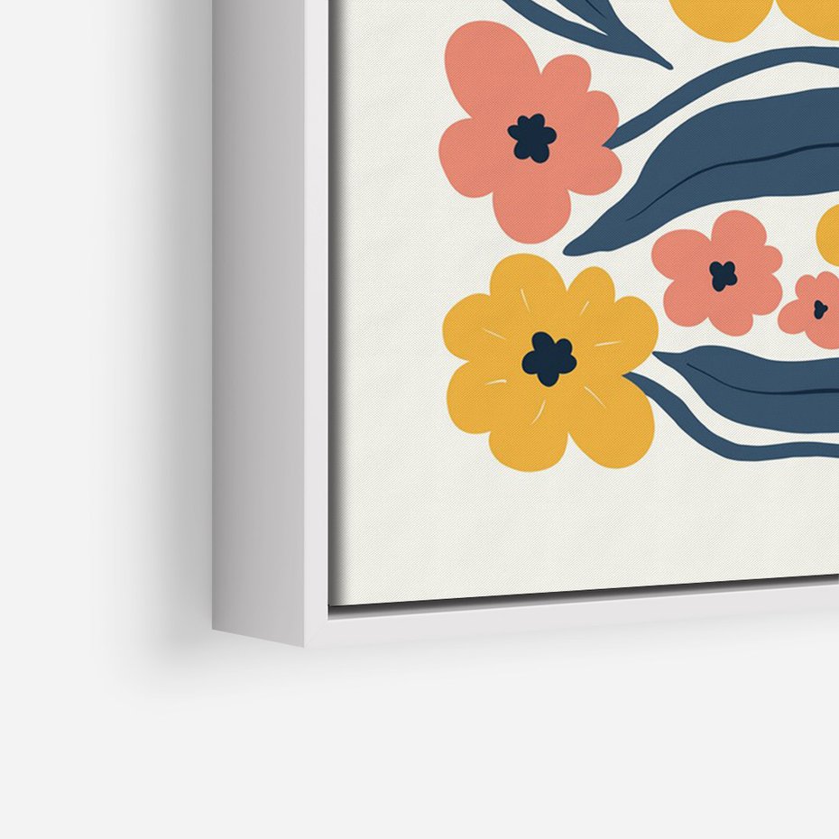 Obraz w ramie 70x100 - Pastelowe Impresje - pastelowe kwiaty, abstrakcyjna kompozycja - rama biała