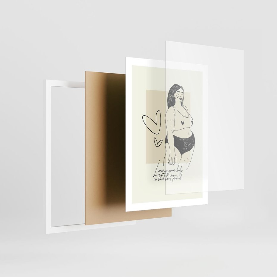 Plakat w ramie 50x70 - Moc to Ona - rysunek, sztuka nowoczesna - rama biała