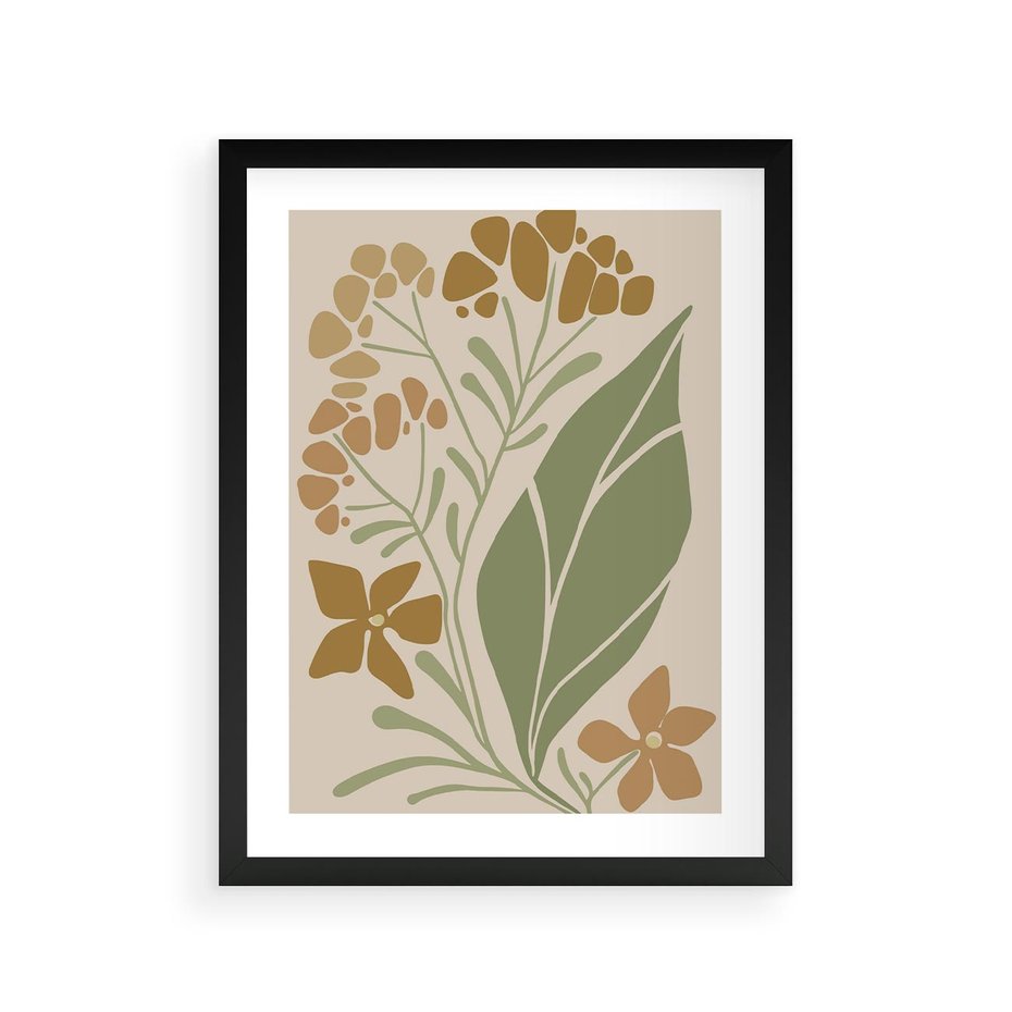 Plakat w ramie 30x40 - Subtelność Utajona - nowoczesny plakat, roślinność - rama czarna