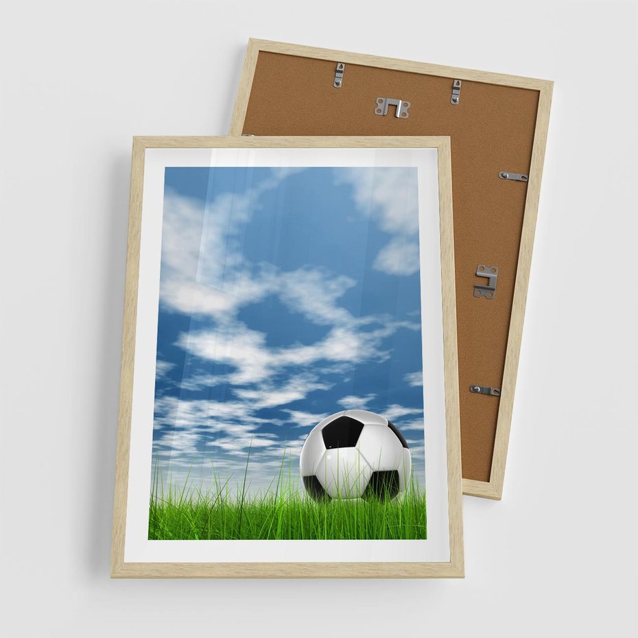 Plakat w ramie 50x70 - Piłkarska Pasja - piłka, nożna - rama drewno