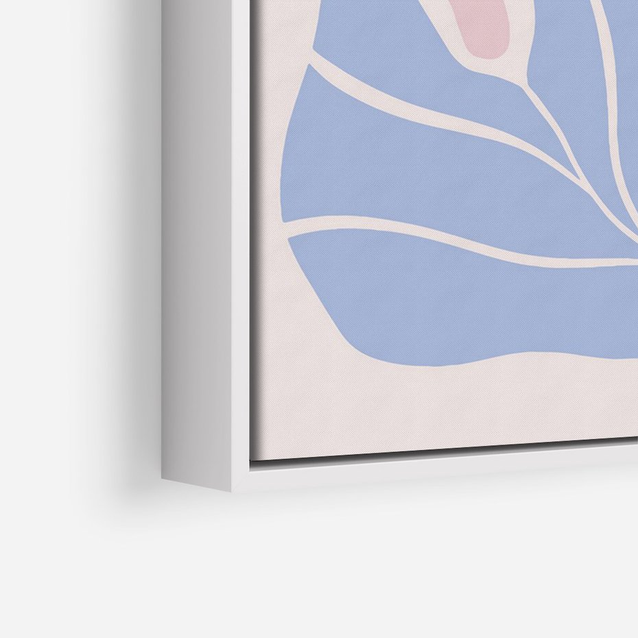 Obraz w ramie 50x70 - Kwiatowe Granice Kształtów - nowoczesny plakat, kwiaty w pastelowych kolorach - rama biała