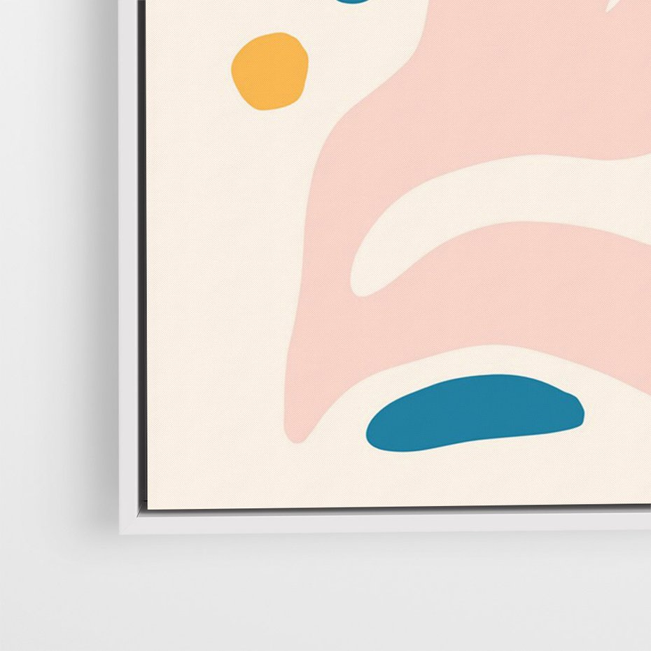 Obraz w ramie 80x120 - Granice Inspiracji - abstrakcyjne dziwne formy, nowoczesny plakat - rama biała