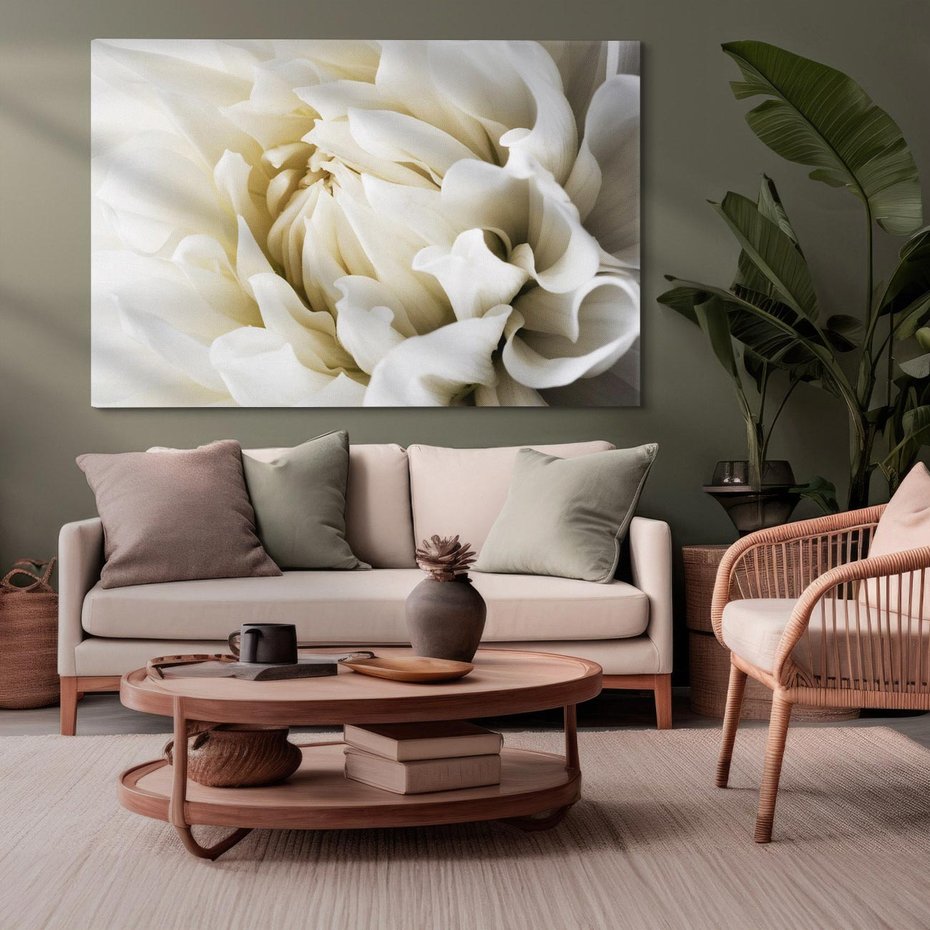 Obraz na płótnie 70x50 - Białe Kwiaty Delikatności - białe, kwiaty