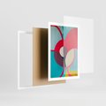 Plakat w ramie 50x70 - Kolorowe Odsłony Inspiracji - abstrakcyjny obraz, olejny - rama biała