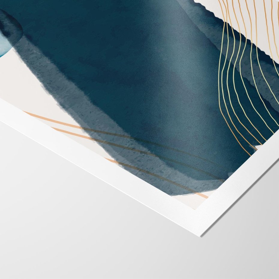 Plakat bez ramy 50x70 - Nocne Widzenia - abstrakcyjna granatowa plama, akwarela