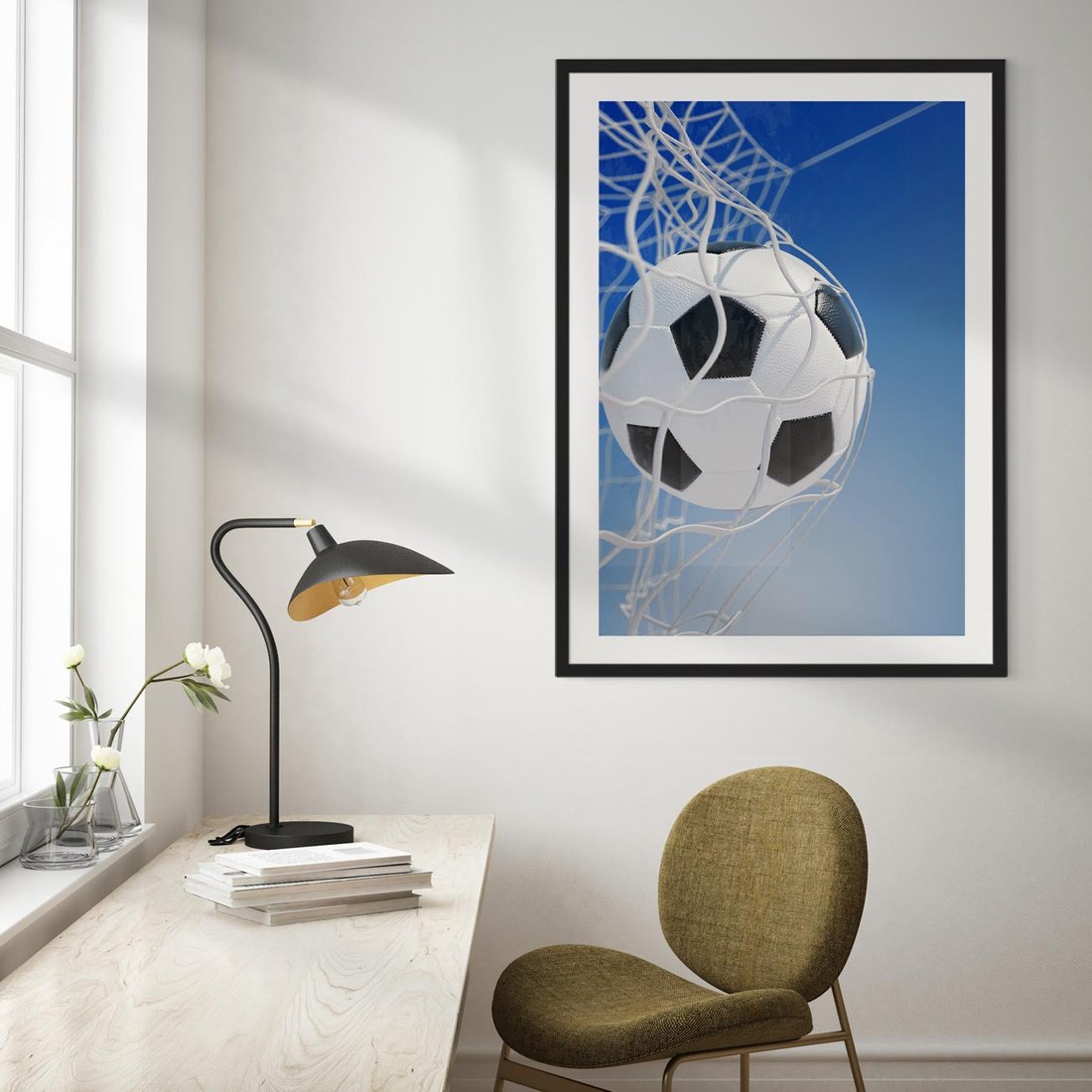 Plakat w ramie 50x70 - Pasja na Plaży - piłka, siatka - rama czarna