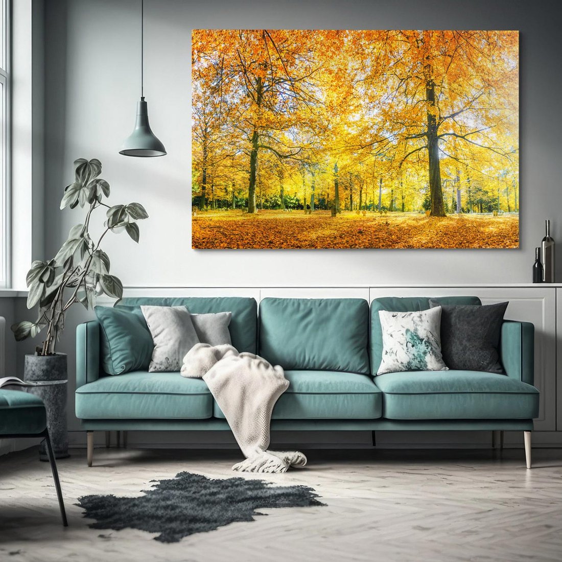 Obraz na płótnie 120x80 - Jesień w Lesie: Urok Lasu - jesień, las