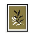 Plakat w ramie 50x70 - Wewnętrzne Odsłony - liście, gałązki - rama czarna