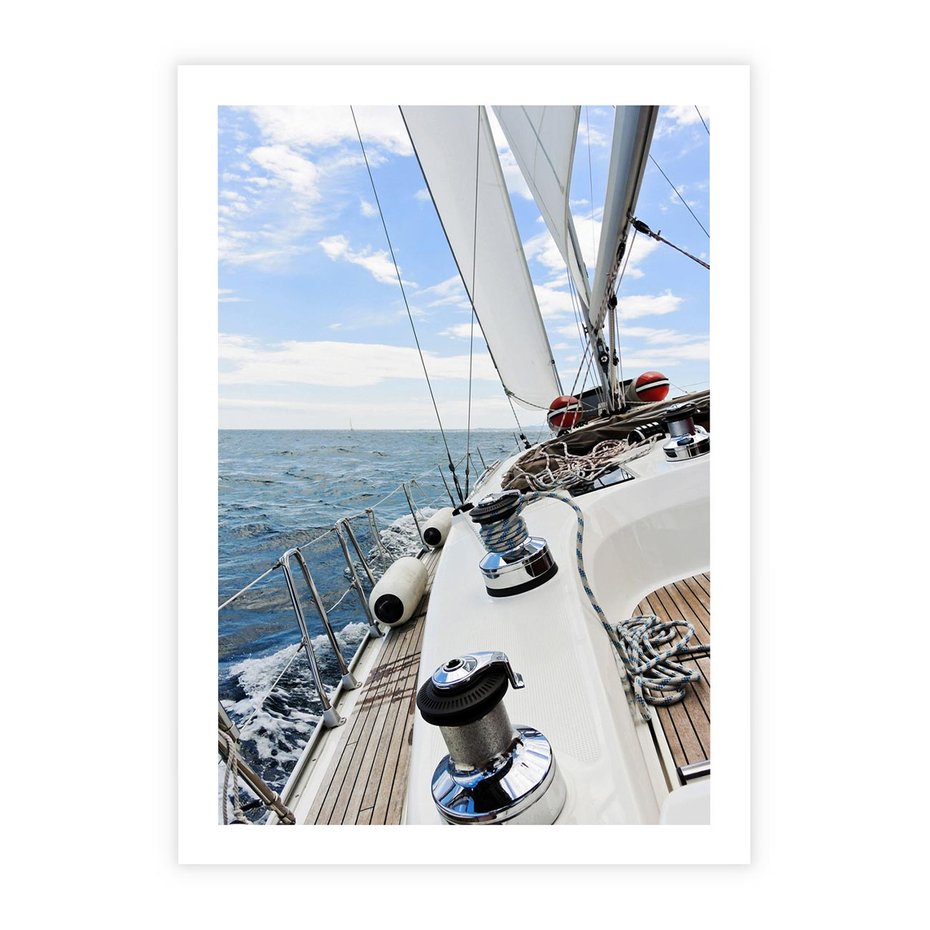 Plakat bez ramy 21x30 - Moc żaglowca na pełnym morzu - żaglowiec, jacht